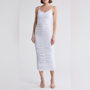 Susana Monaco White Ruched Dress